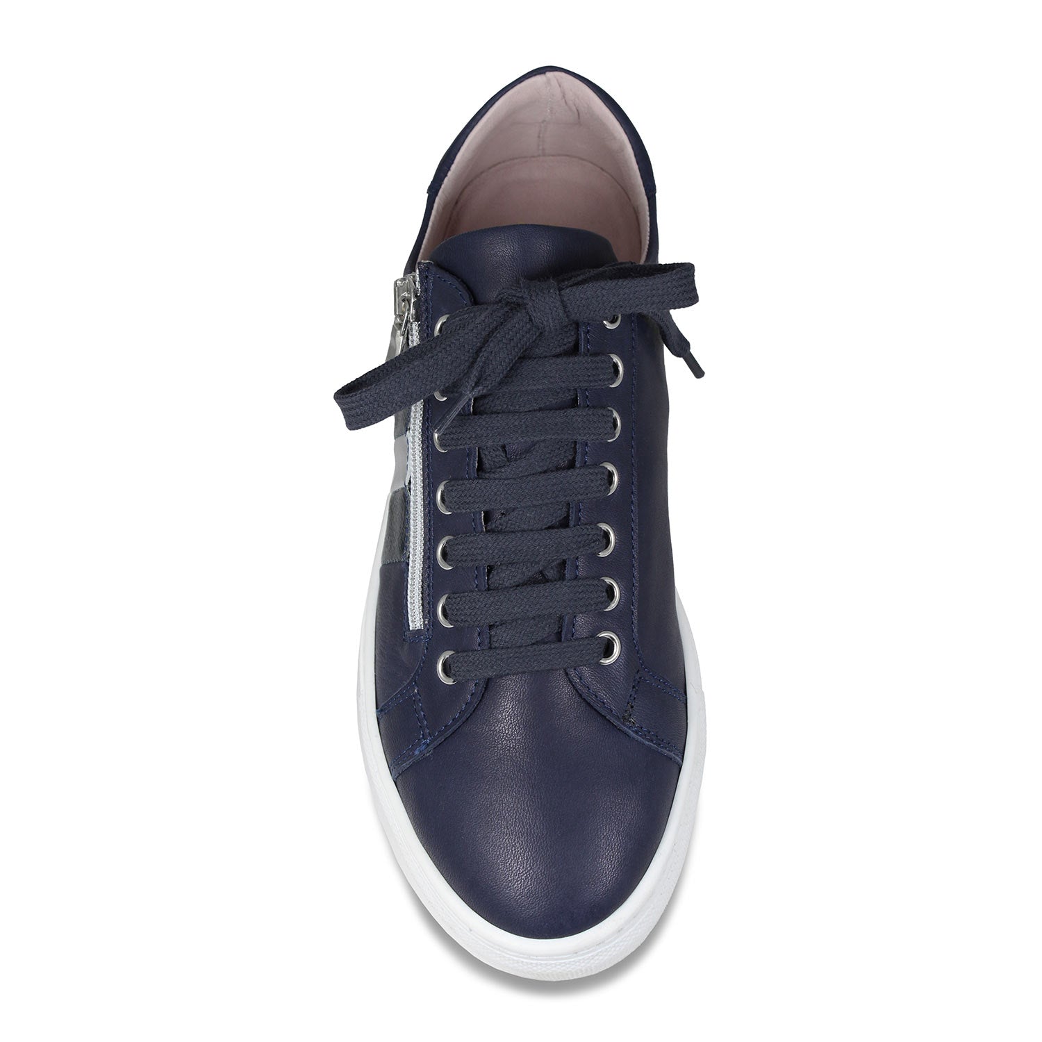 Sprint: Navy Leather & Silver Shoes Sole Bliss