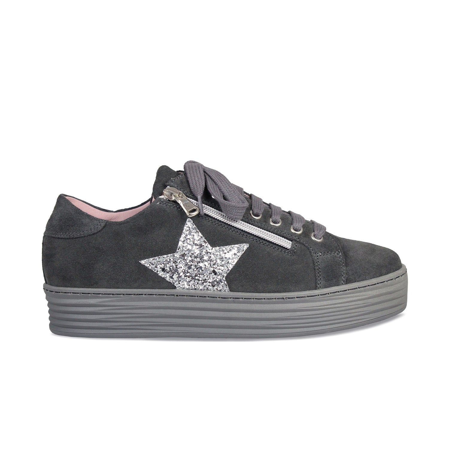 Star: Grey Suede & Glitz Shoes Sole Bliss