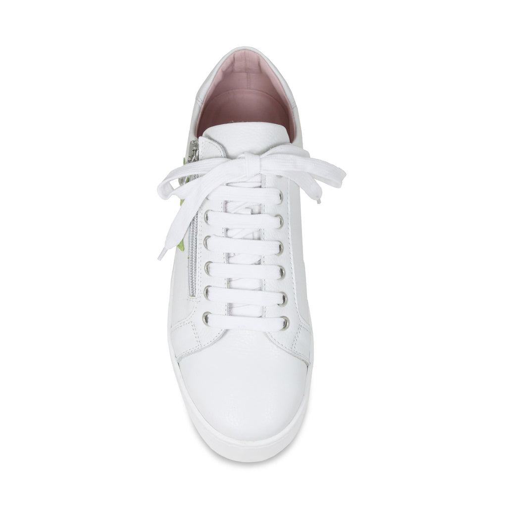 Star White Leather & Lime Miracle Trainers for Bunions Sole Bliss