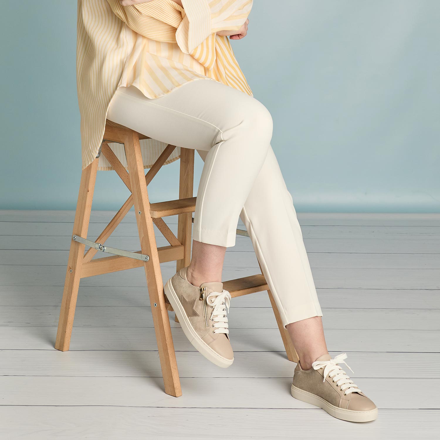 Starlight: Pale Taupe Leather & Suede Shoes Sole Bliss