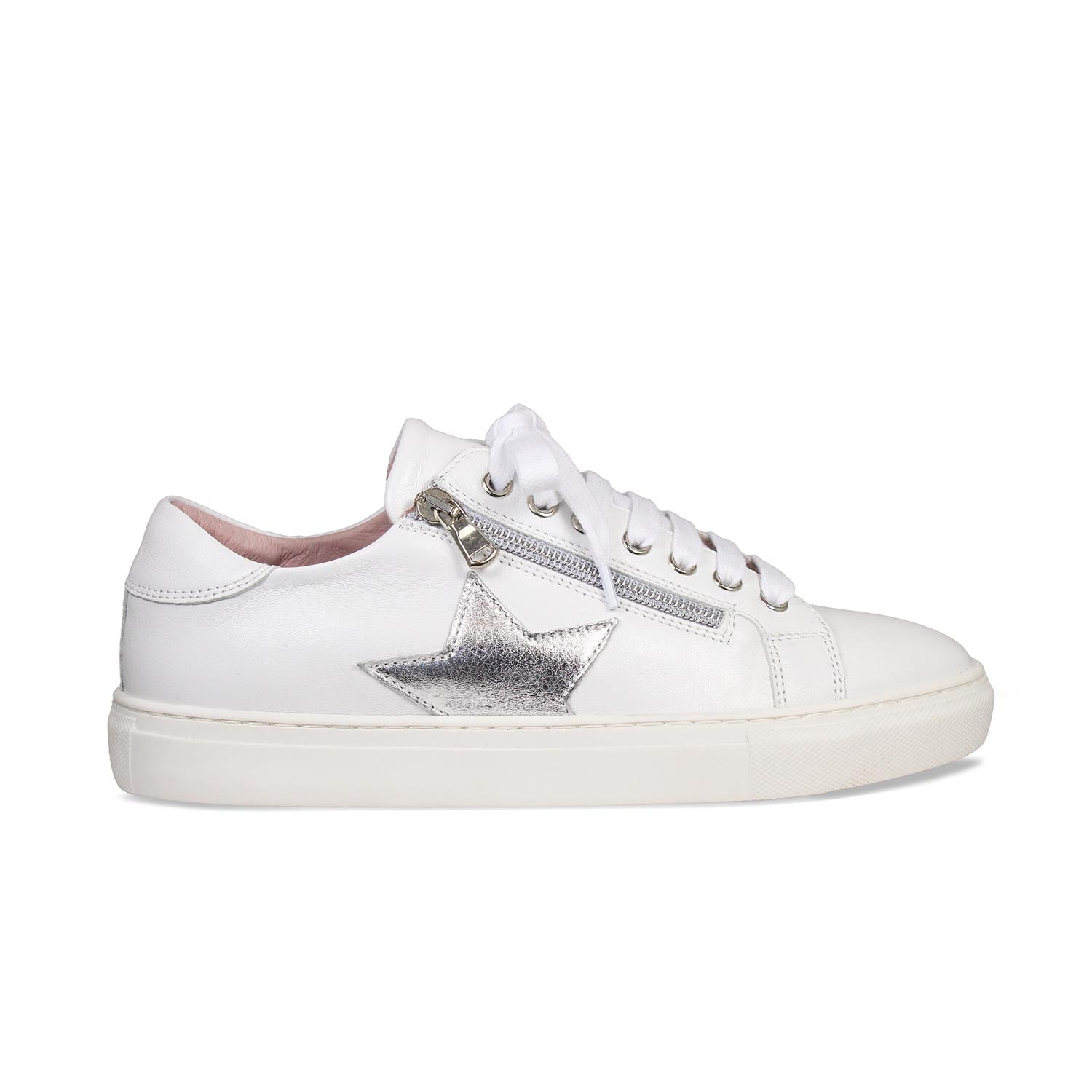 Starlight: White Leather & Silver Shoes Sole Bliss