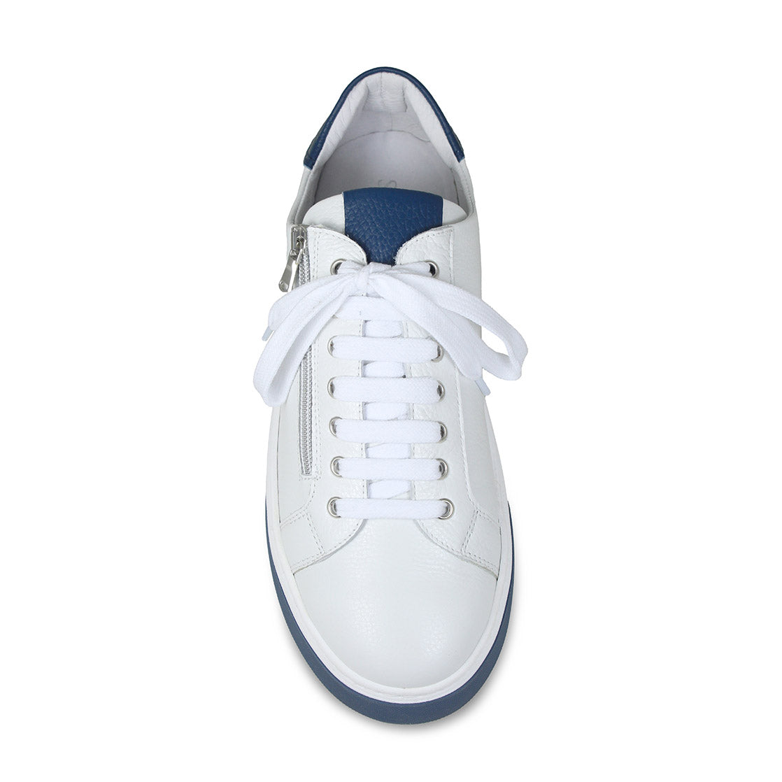 MEN'S Statement: White Leather & Navy Shoes Sole Bliss
