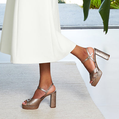 Stephanie: Metallic Taupe Shoes Sole Bliss