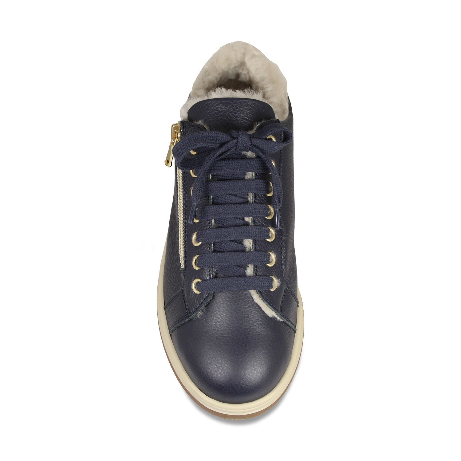 Summit: Navy Leather & Shearling Shoes Sole Bliss