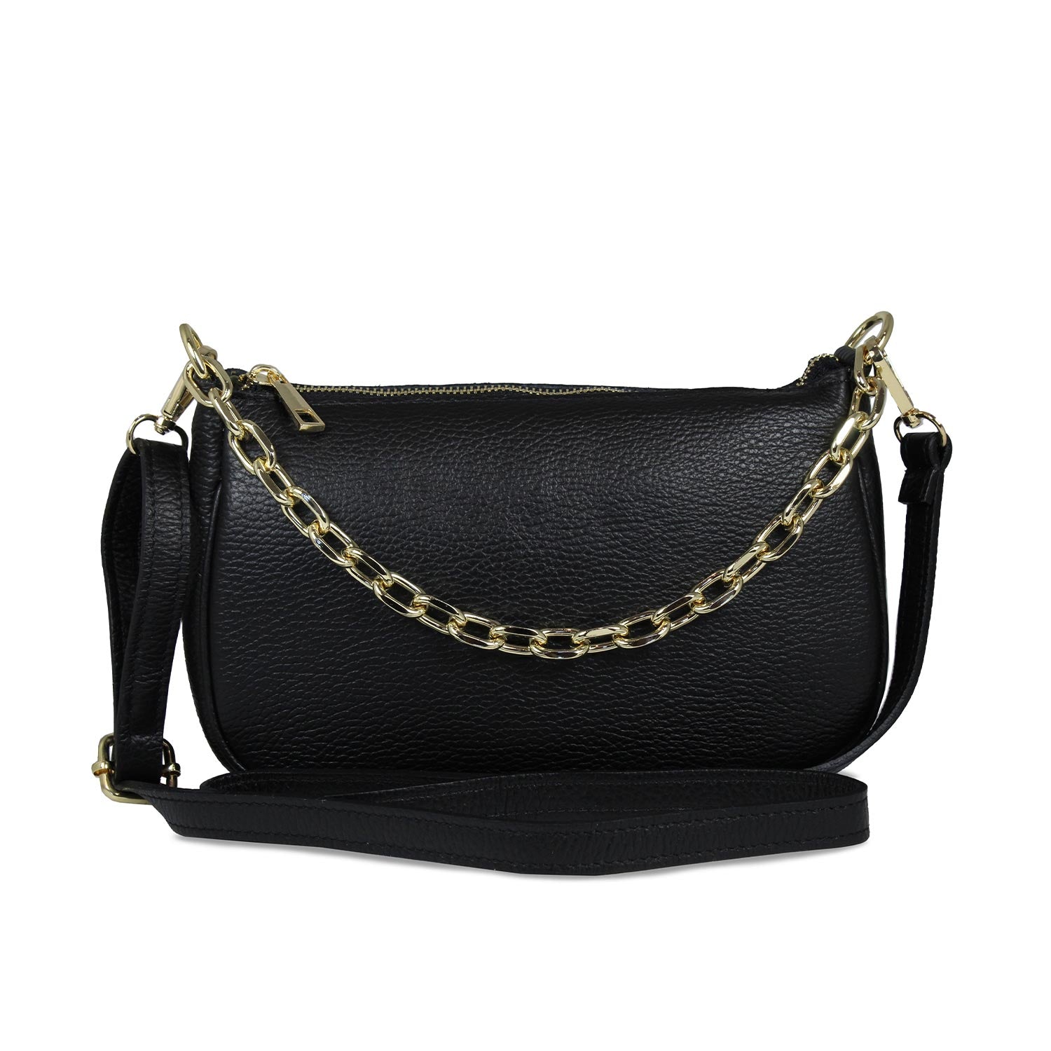 Swing: Black Leather & Gold Bags Sole Bliss