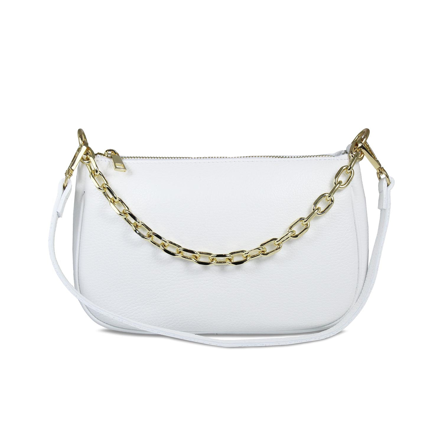 Swing: White Leather & Gold Bags Sole Bliss