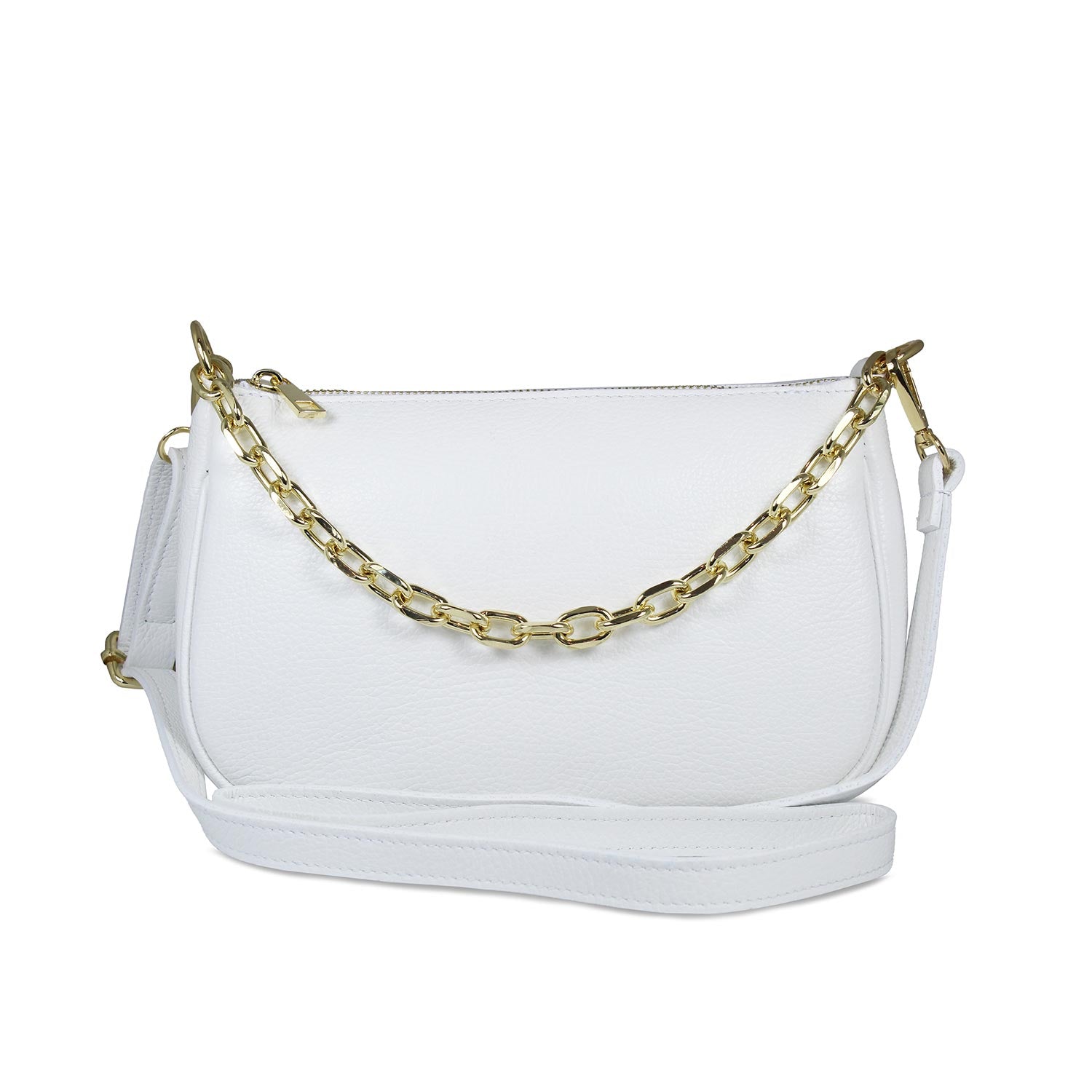 Swing: White Leather & Gold Bags Sole Bliss