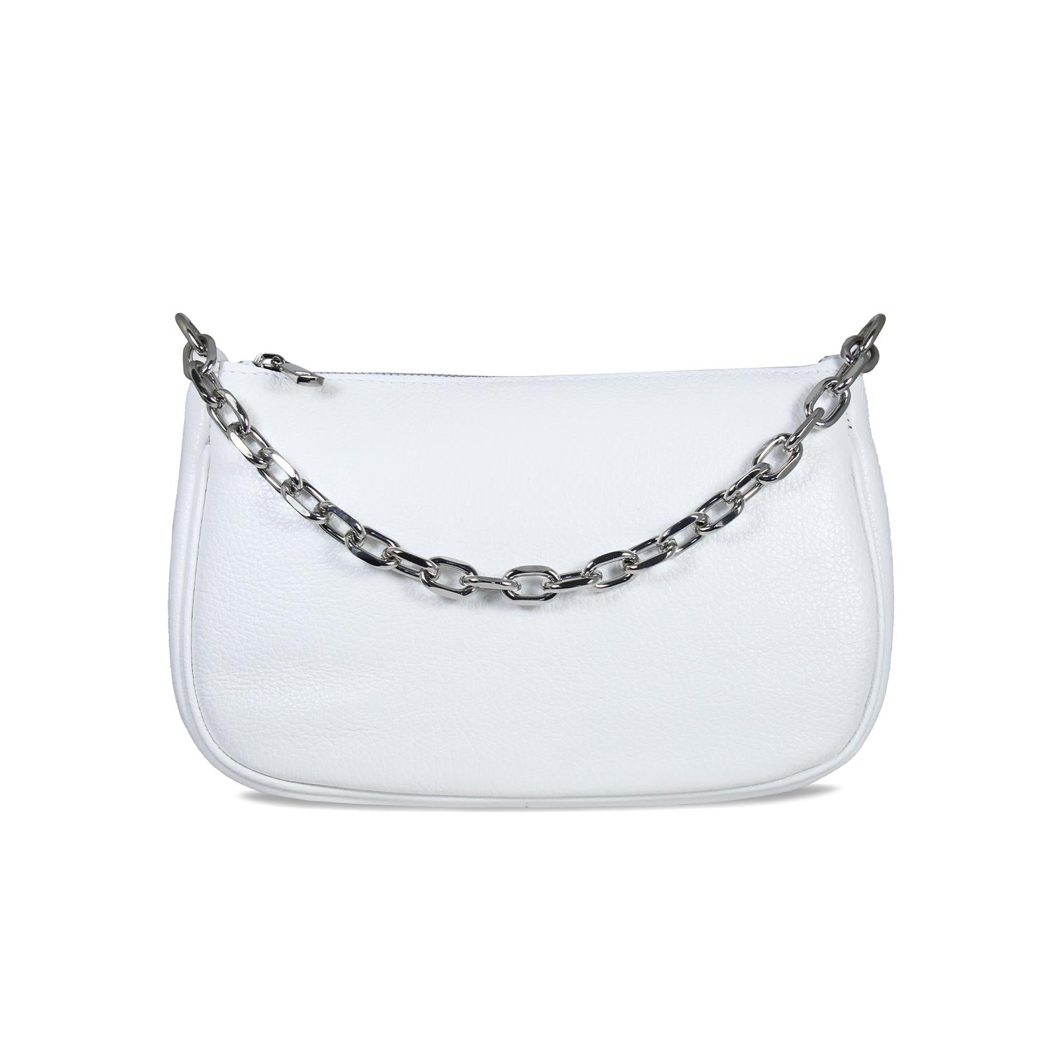 Swing: White Leather & Silver Bags Sole Bliss