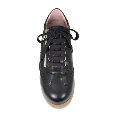 Swirl: Black Leather & Patent Shoes Sole Bliss