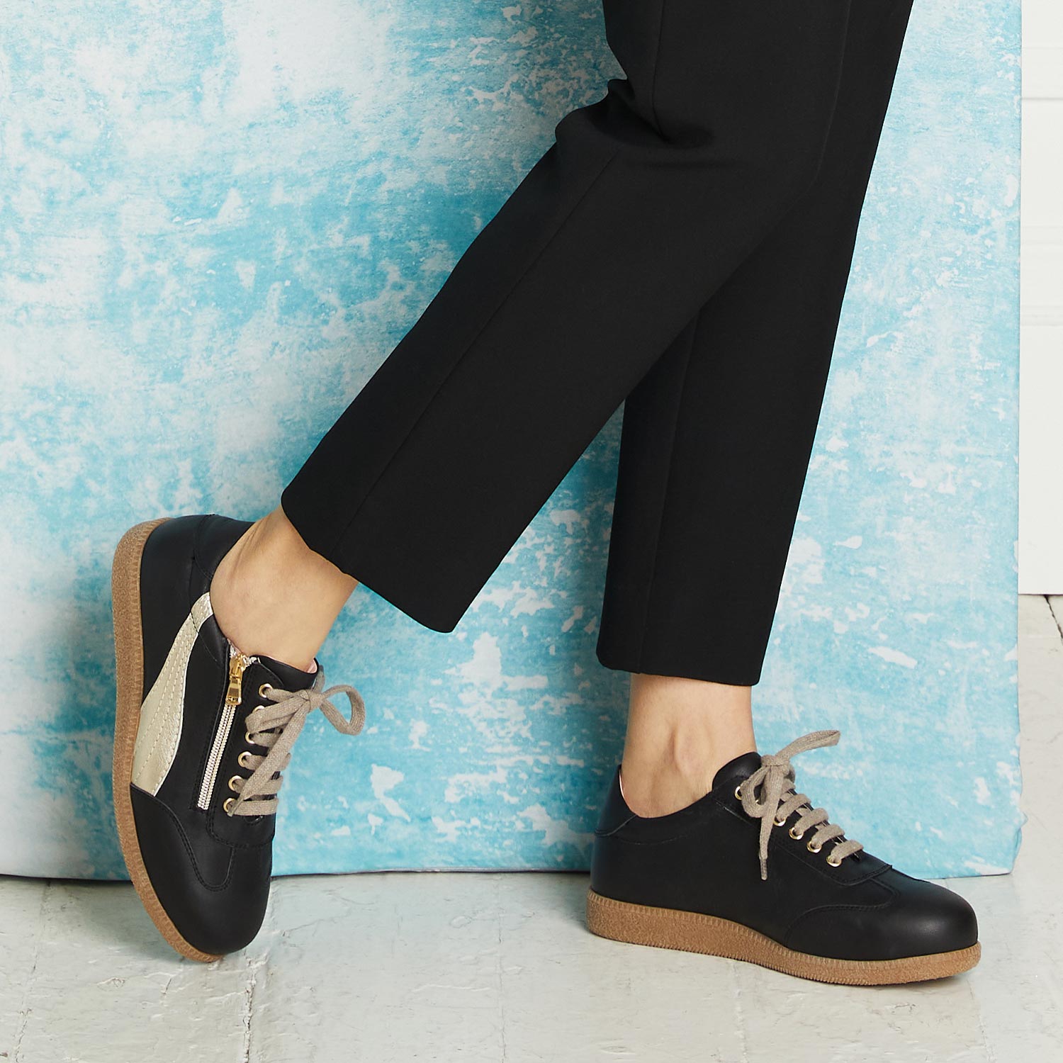 Swirl: Black Leather Shoes Sole Bliss