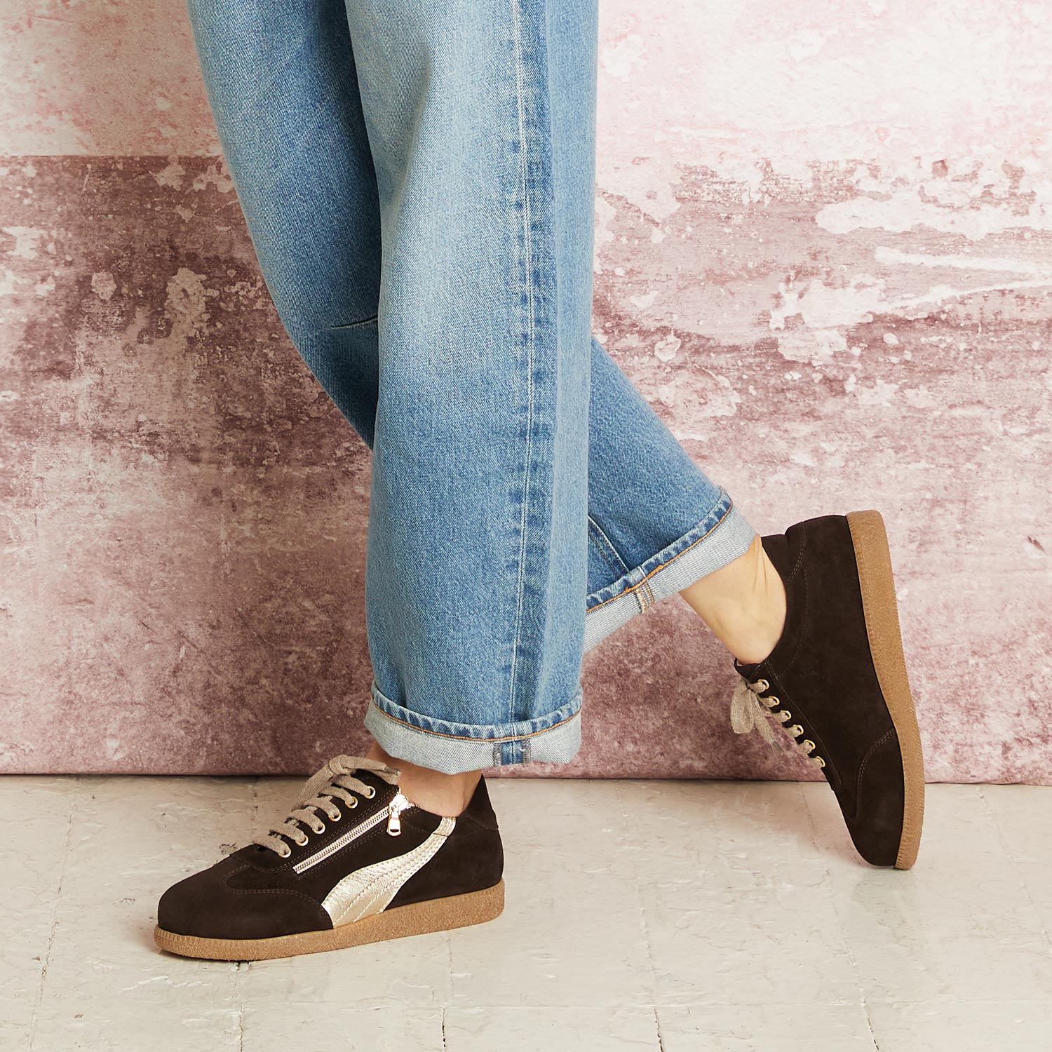 Swirl: Chocolate Brown Suede Shoes Sole Bliss