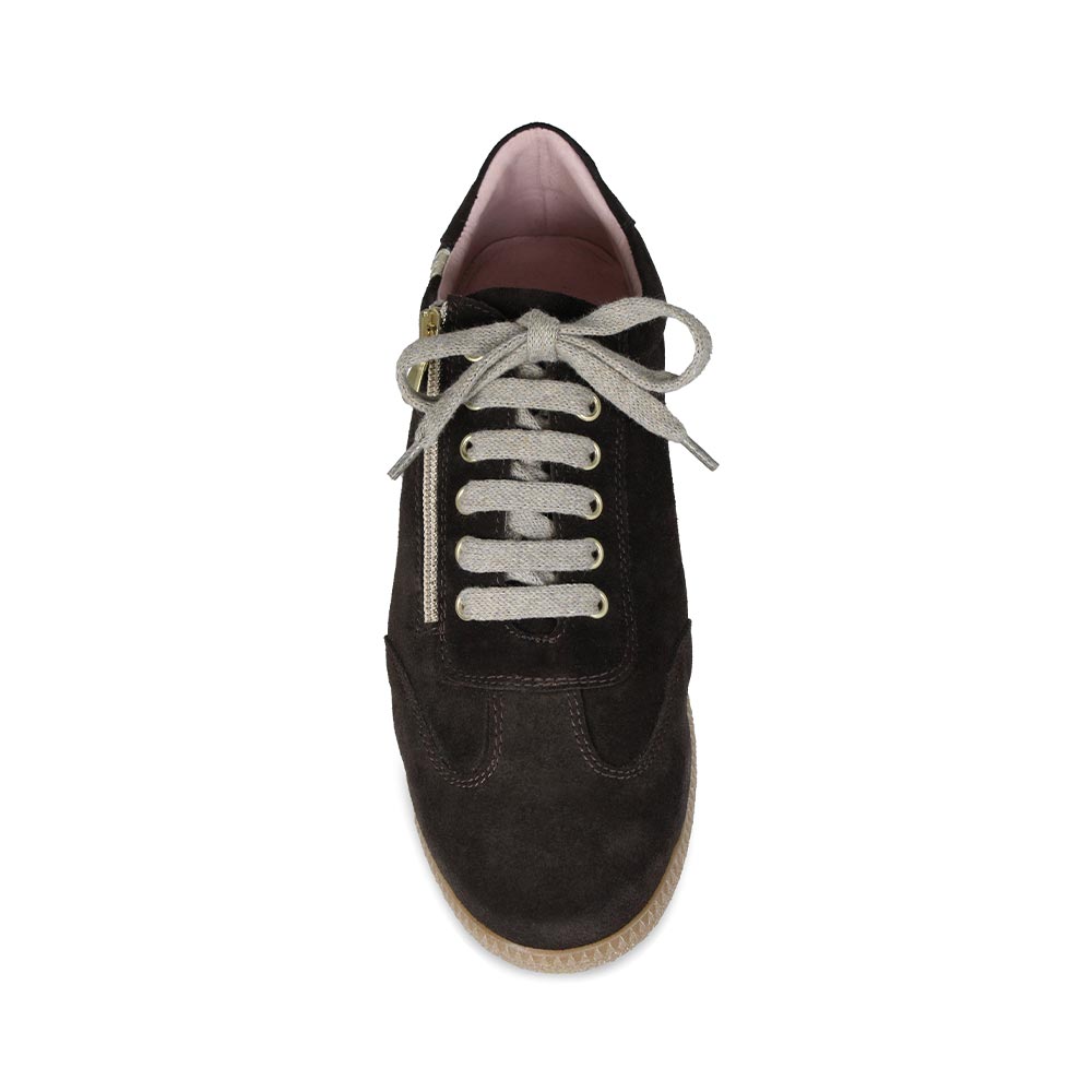 Swirl: Chocolate Brown Suede Shoes Sole Bliss