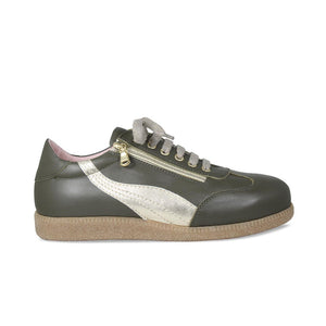 Swirl: Khaki Leather Shoes Sole Bliss