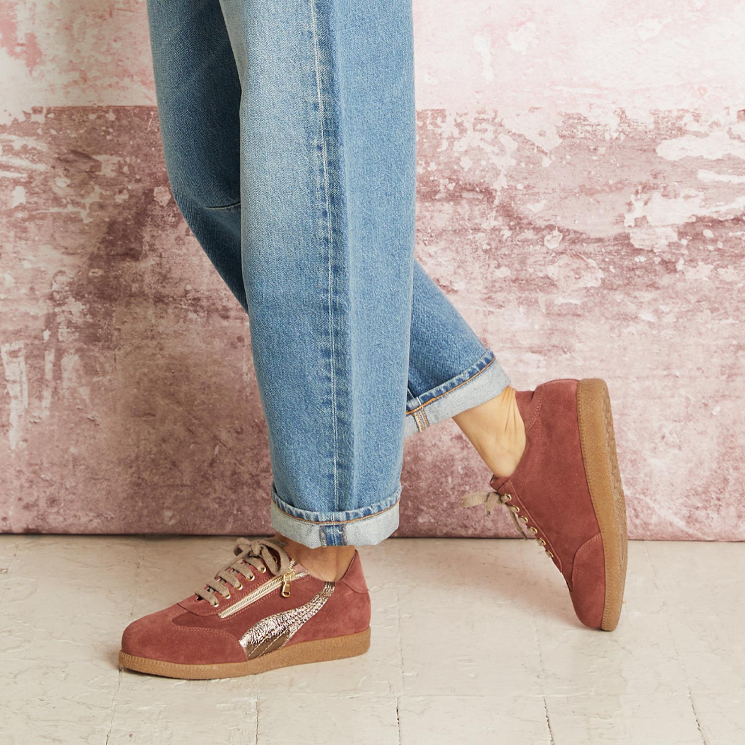 Swirl: Rose Suede Shoes Sole Bliss