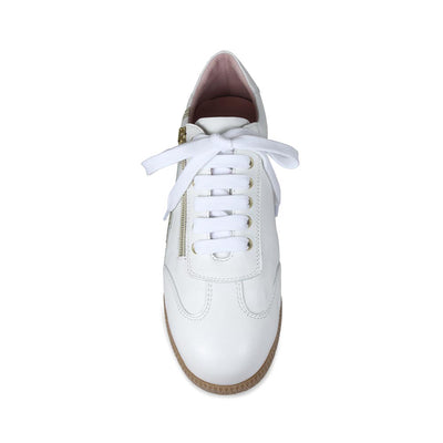 Swirl: White Leather & Gold Shoes Sole Bliss