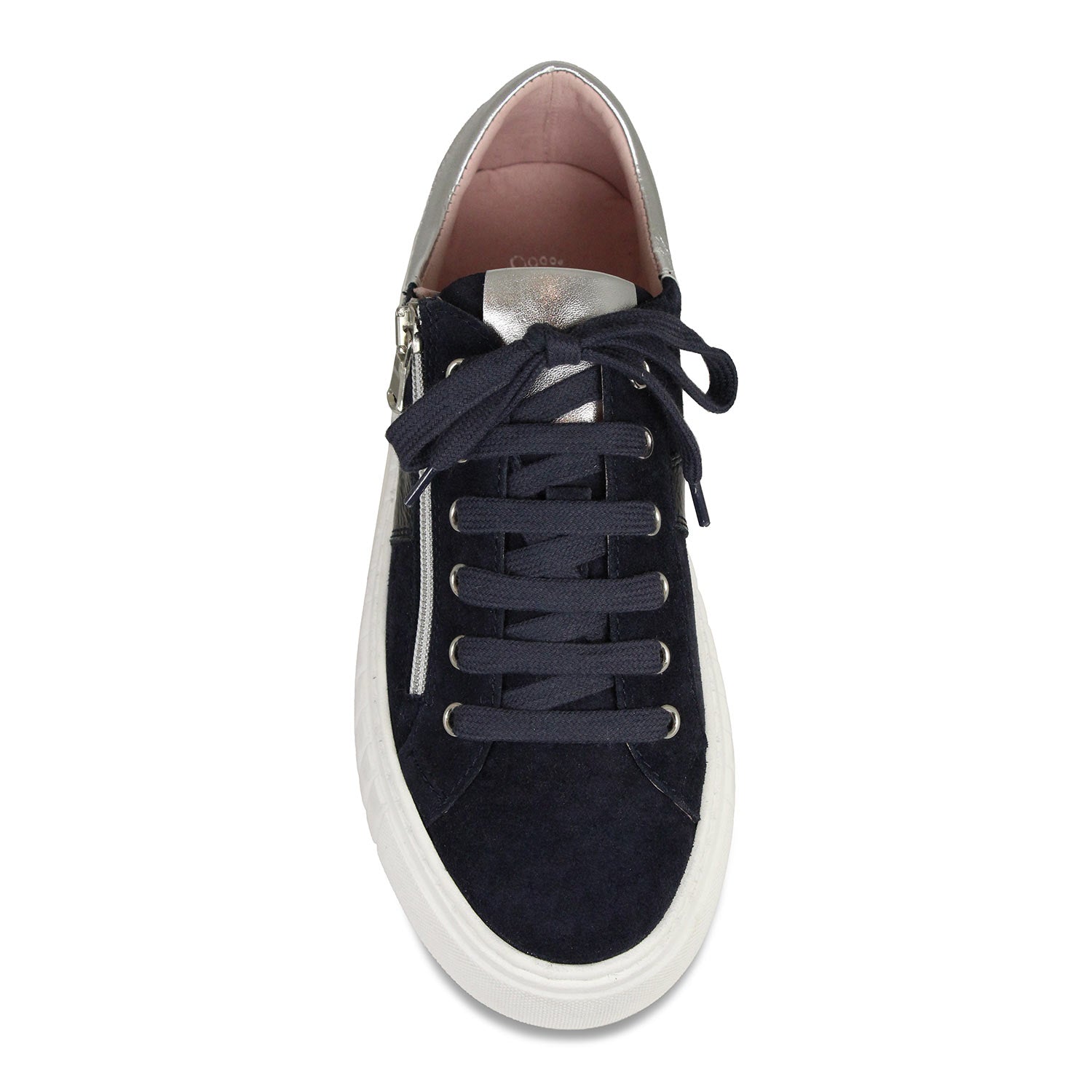 Tempo: Navy Suede, Patent & Silver Shoes Sole Bliss