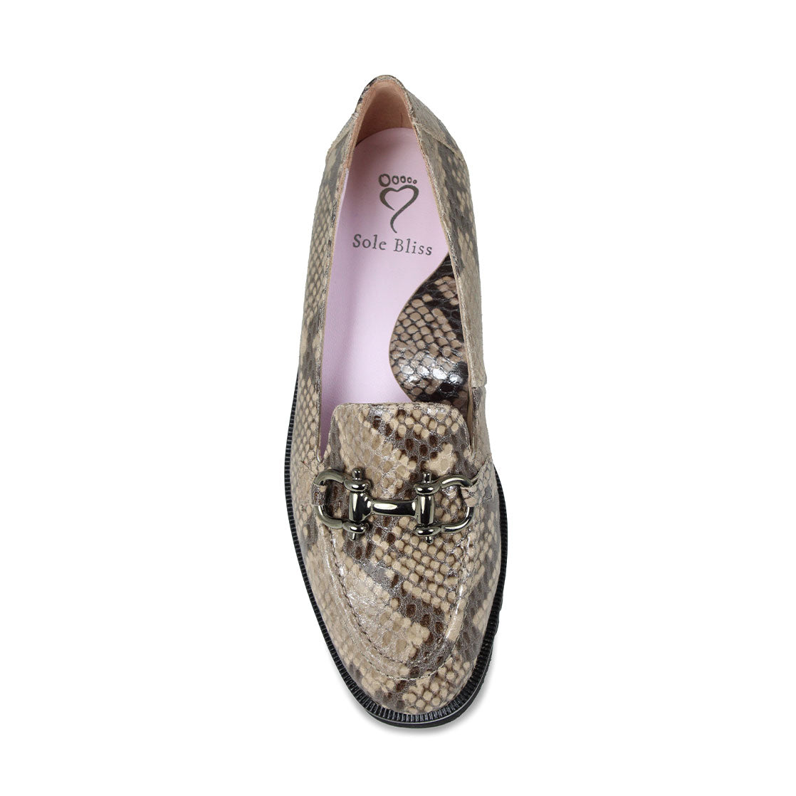 Terri: Natural Snake Print Leather Shoes Sole Bliss