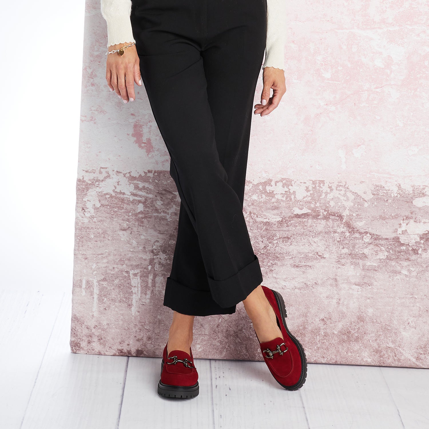 Tower: Cherry Suede Shoes Sole Bliss