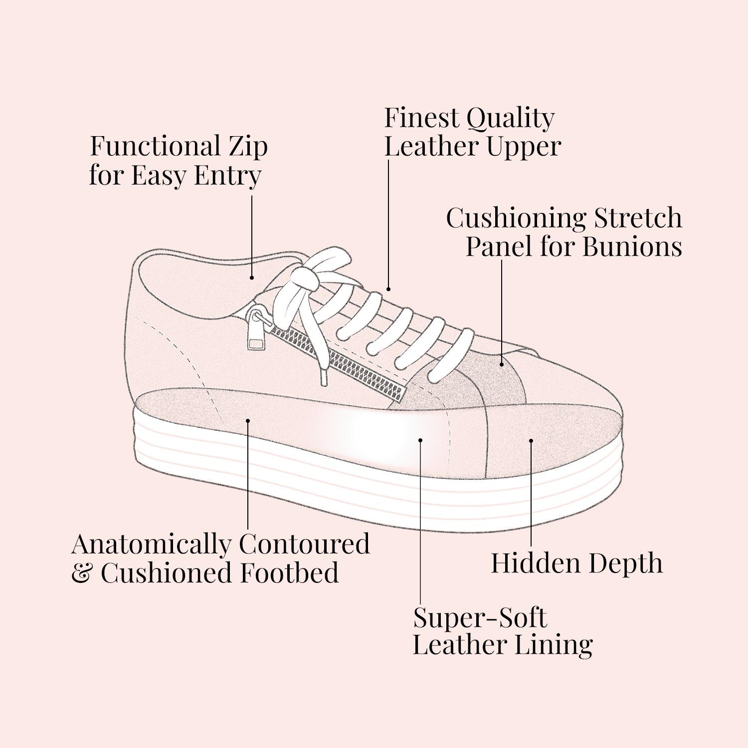 Haven: White Leather Shoes Sole Bliss