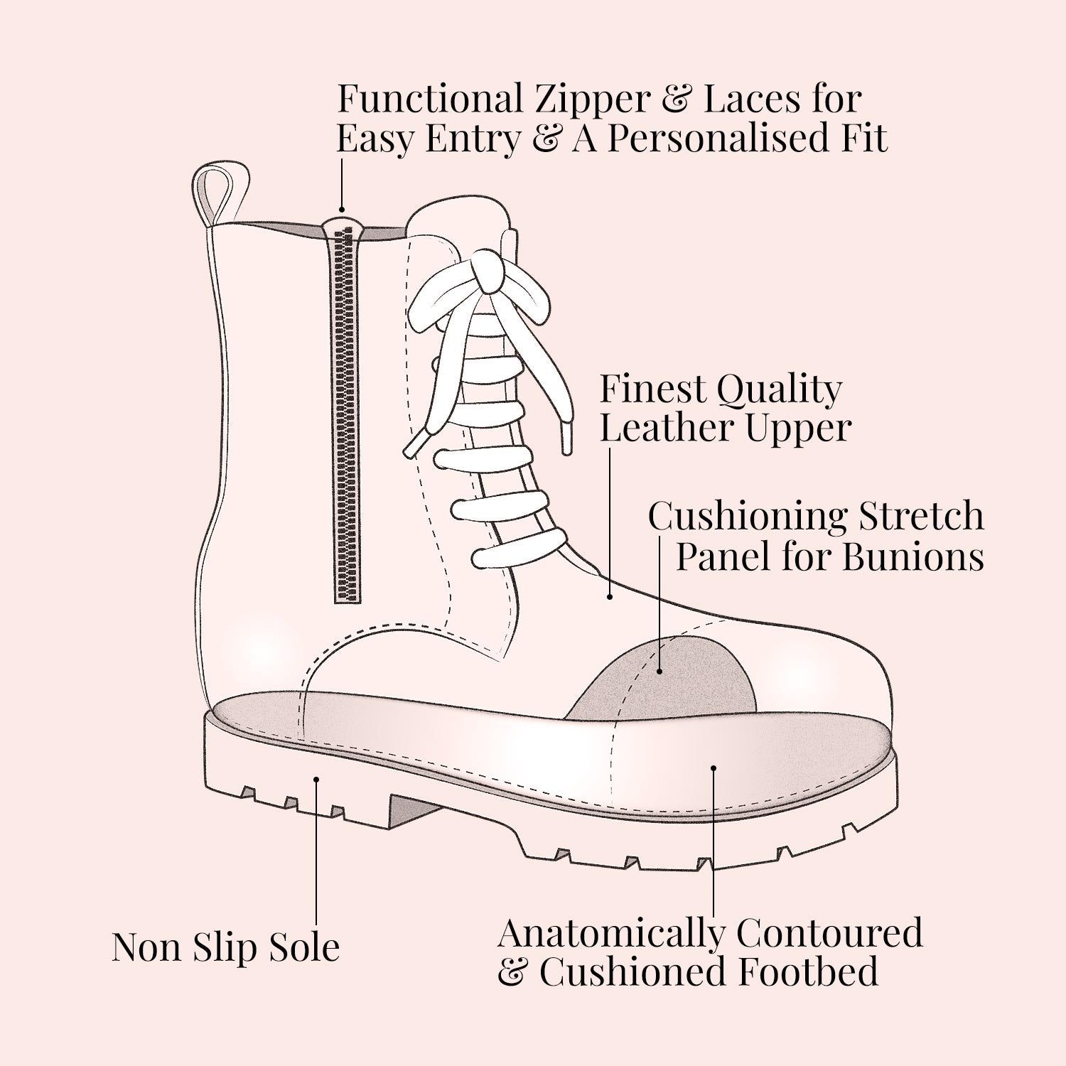 Tread: Black Leather Boots Sole Bliss