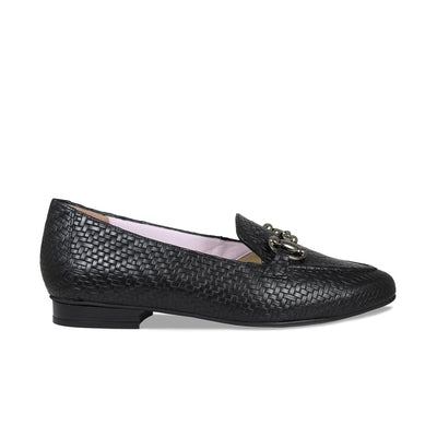 Trinity: Black Leather Weave Shoes Sole Bliss