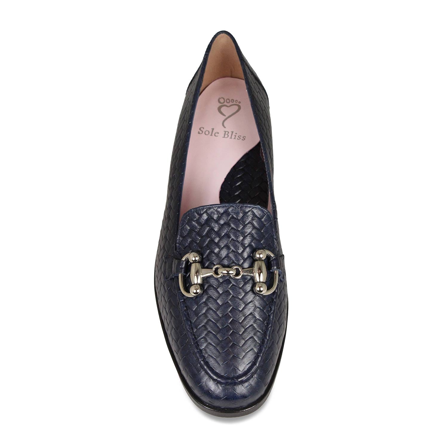 Triumph: Navy Weave Leather Shoes Sole Bliss