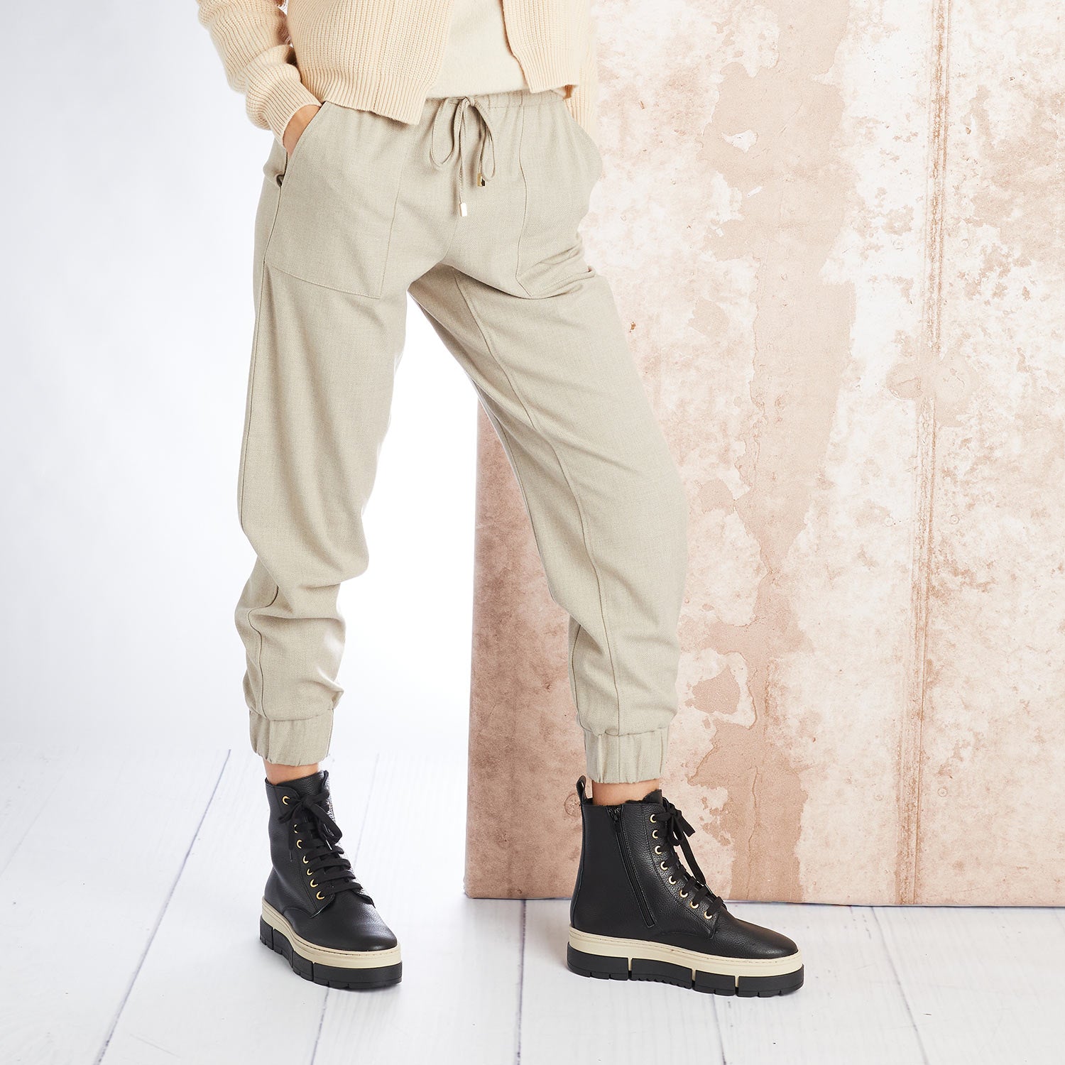 Venture: Black Leather & Shearling Boots Sole Bliss