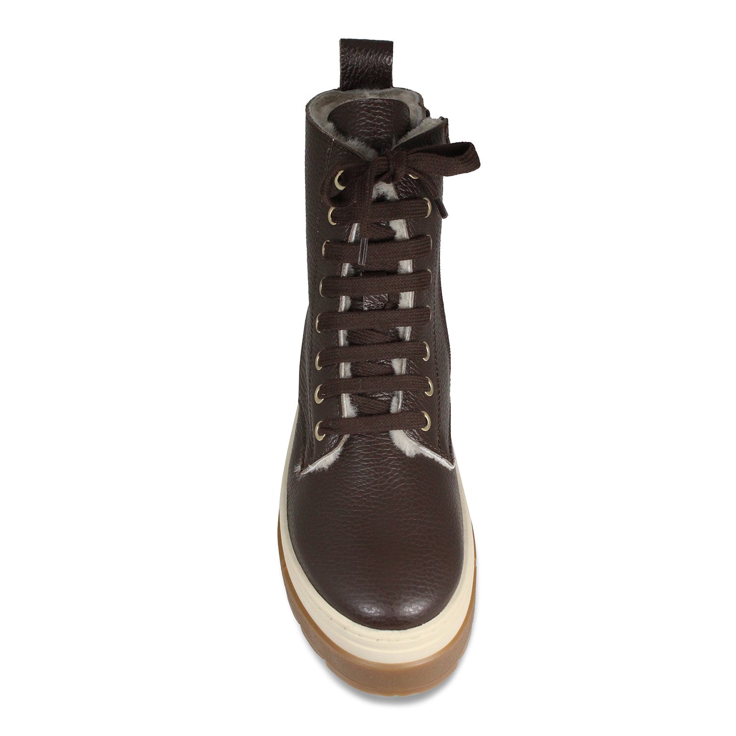 Venture: Chocolate Brown Leather & Shearling Boots Sole Bliss