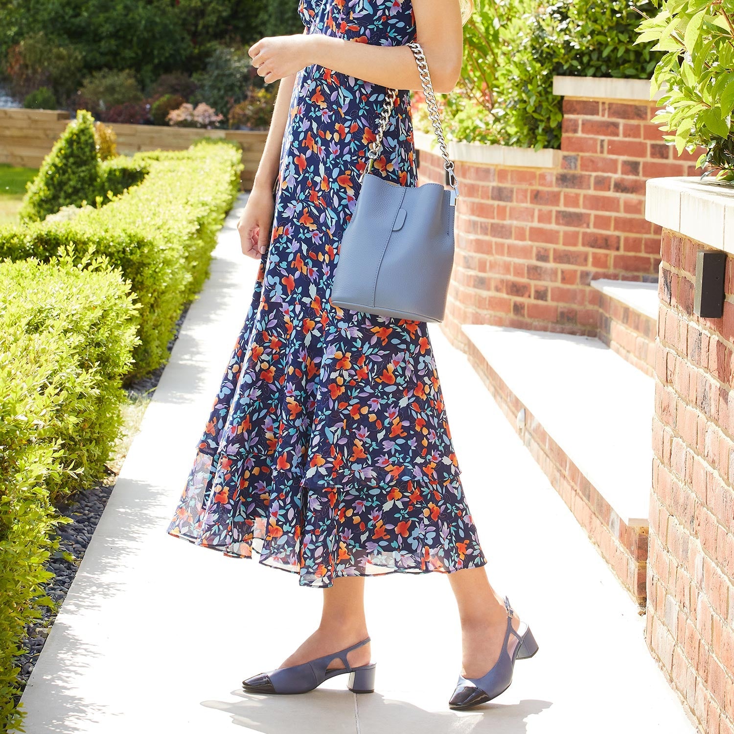 Venus: Denim Leather & Navy Patent Shoes Sole Bliss