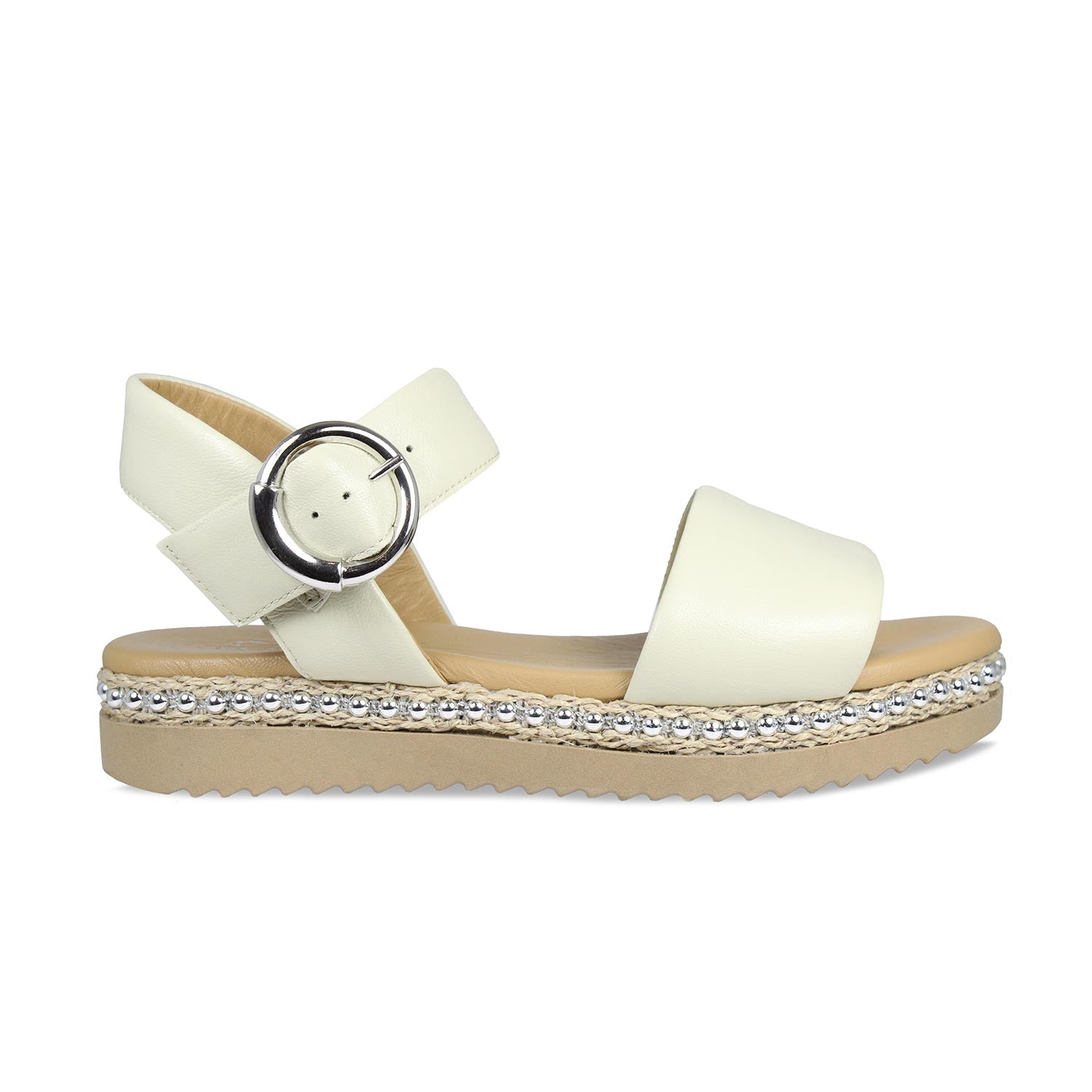 Walker: Cream Leather Shoes Sole Bliss