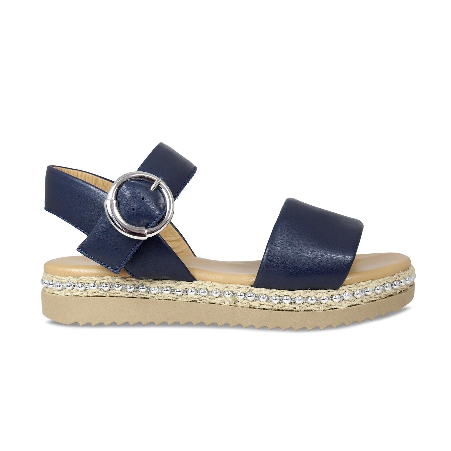 Walker: Navy Leather Shoes Sole Bliss
