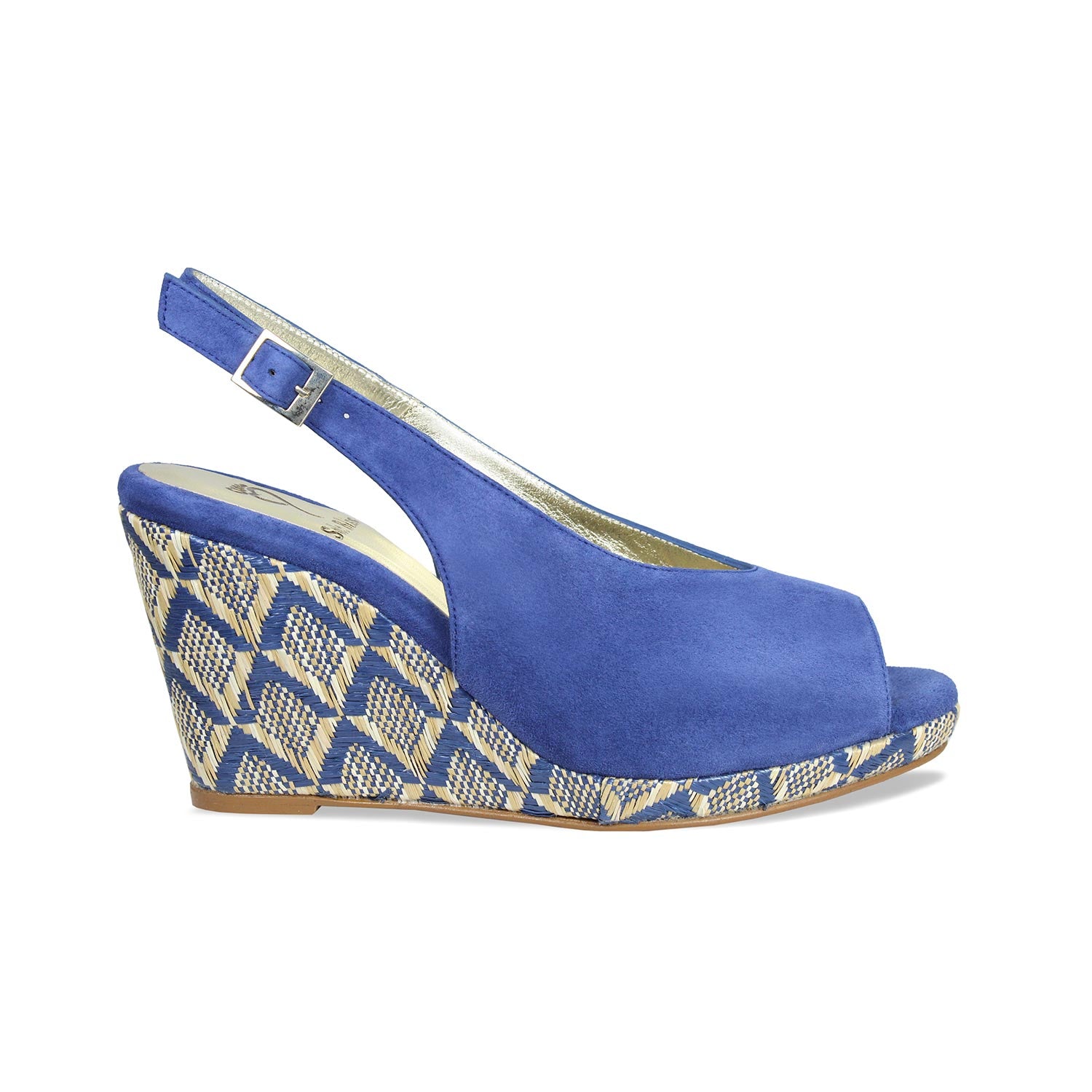 Winnie: Denim Suede & Raffia Shoes Sole Bliss