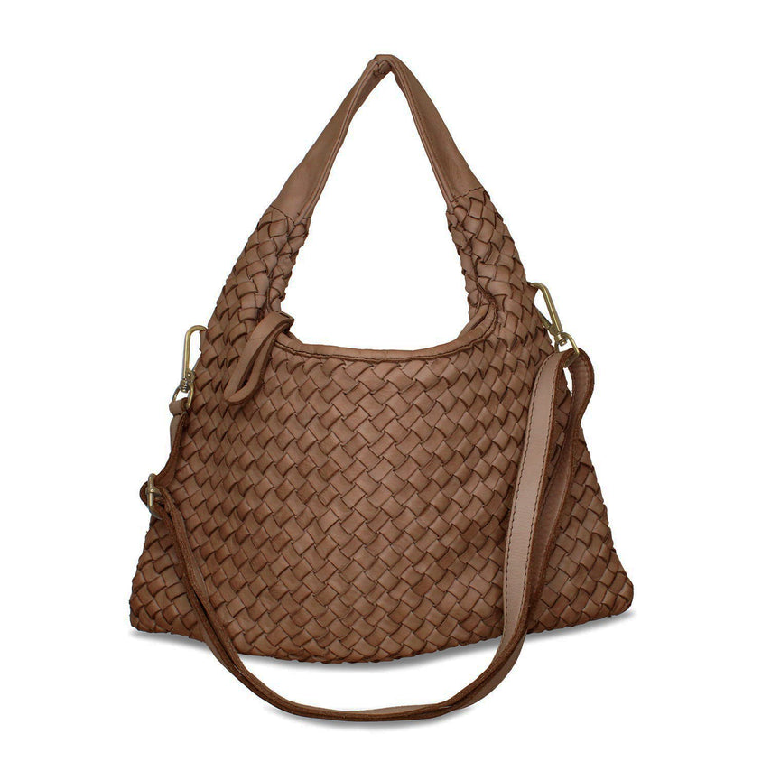 Bronte: Taupe Weave Leather Bags Sole Bliss Taupe Weave Leather