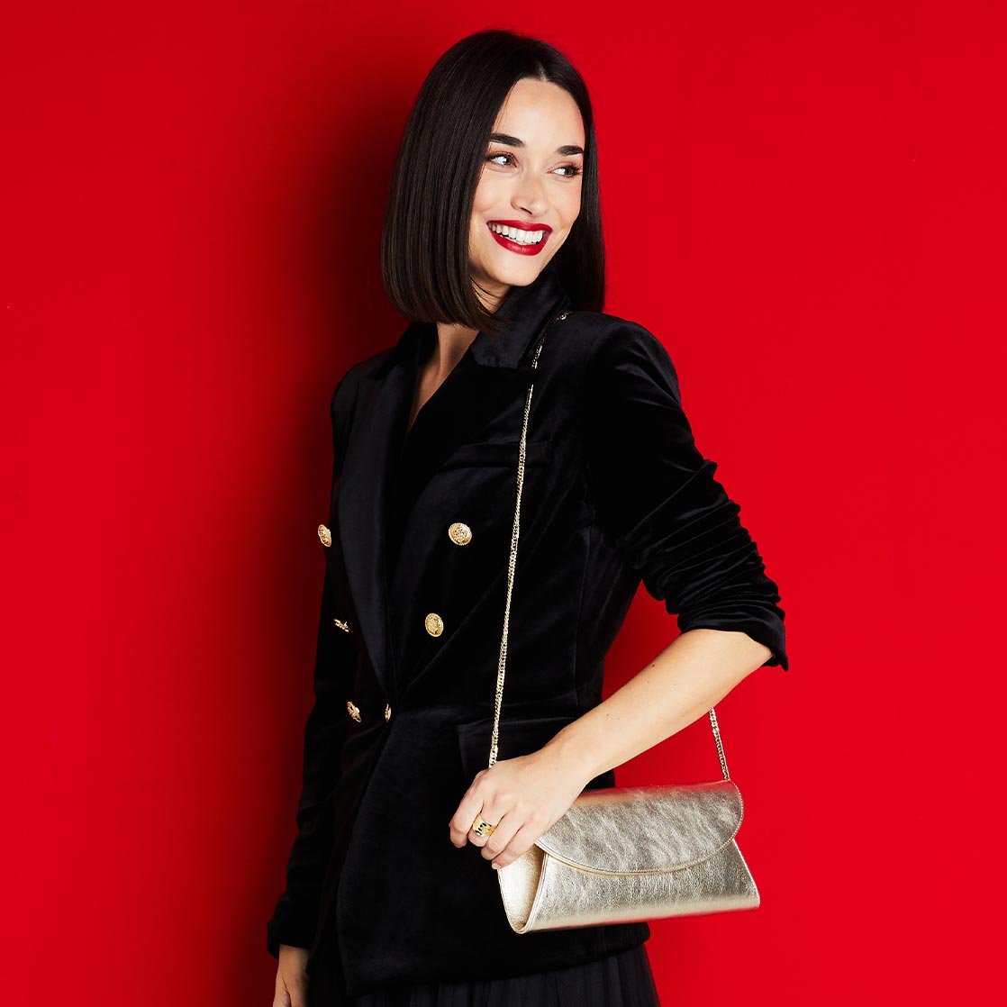 Jenna: Gold Leather Bags Sole Bliss