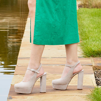 Rita: Pale Taupe Suede Shoes Sole Bliss