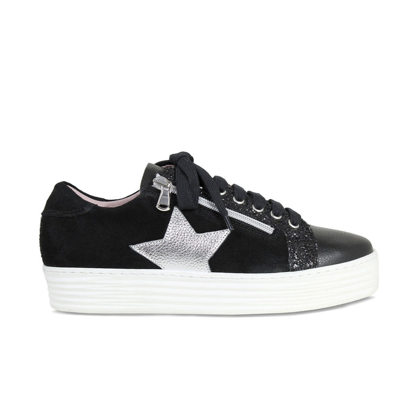 Star: Black Leather & Suede Shoes Sole Bliss