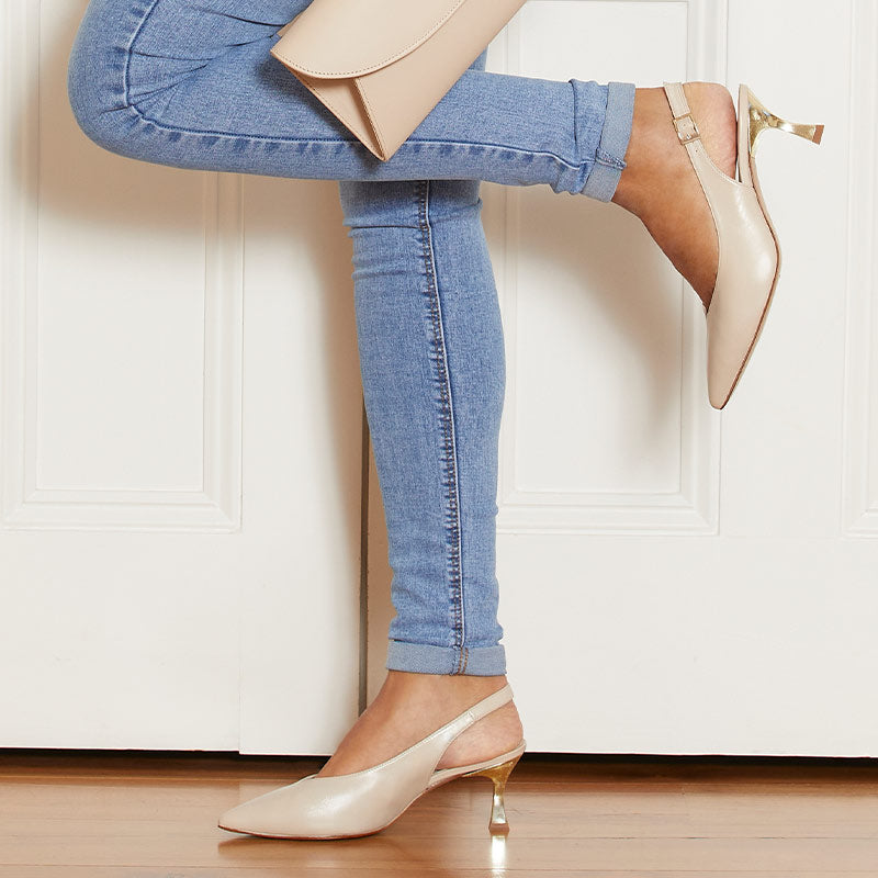Audrey: Cream Leather Shoes Sole Bliss