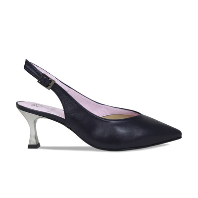 Audrey: Navy Leather Shoes Sole Bliss