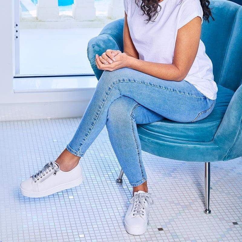 Hero: White Leather Shoes Sole Bliss