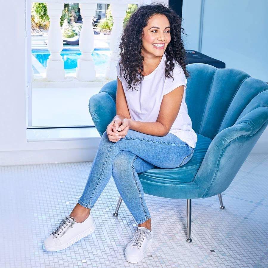 Hero: White Leather Shoes Sole Bliss