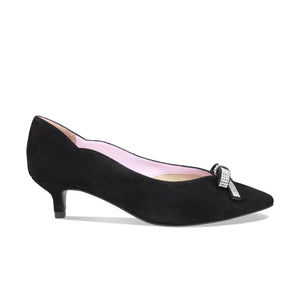 Kylie: Black Suede & Diamante Shoes Sole Bliss