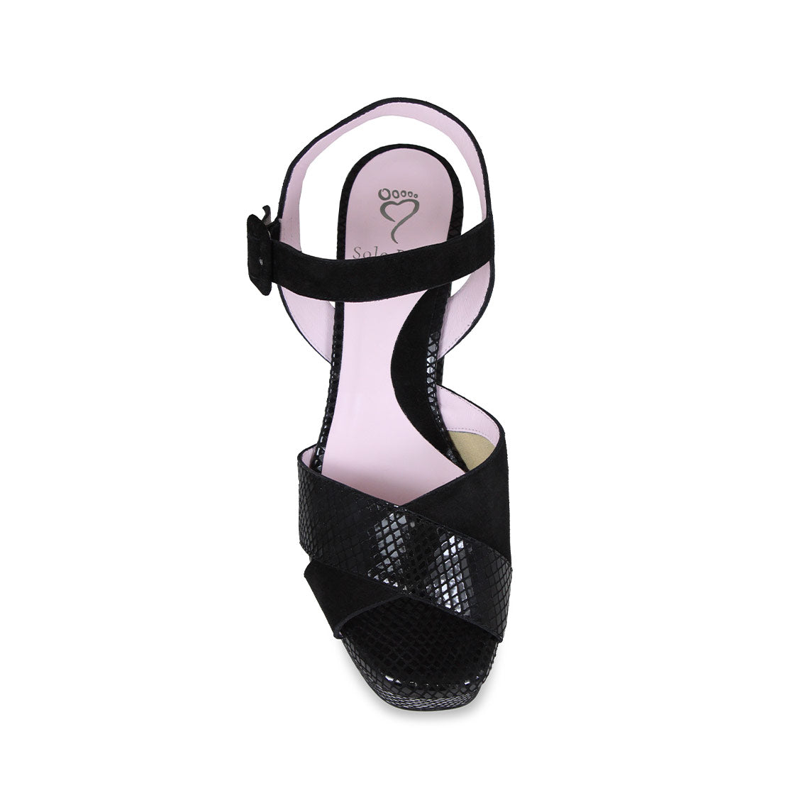 Remy: Black Suede & Snake Shoes Sole Bliss