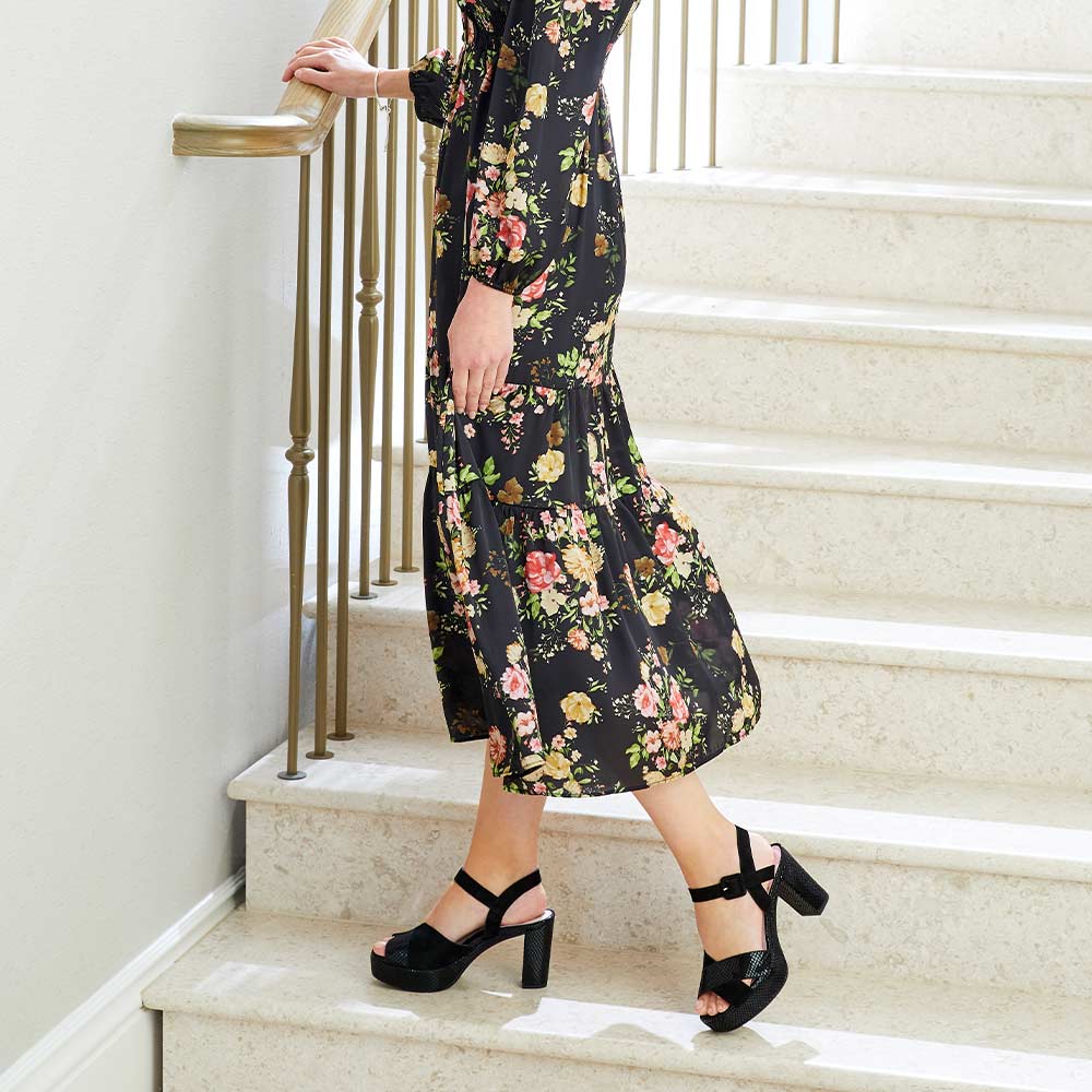 Ruby: Black Suede & Snake Shoes Sole Bliss