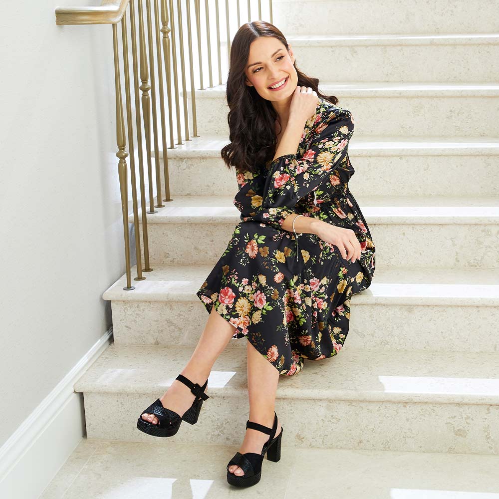 Ruby: Black Suede & Snake Shoes Sole Bliss