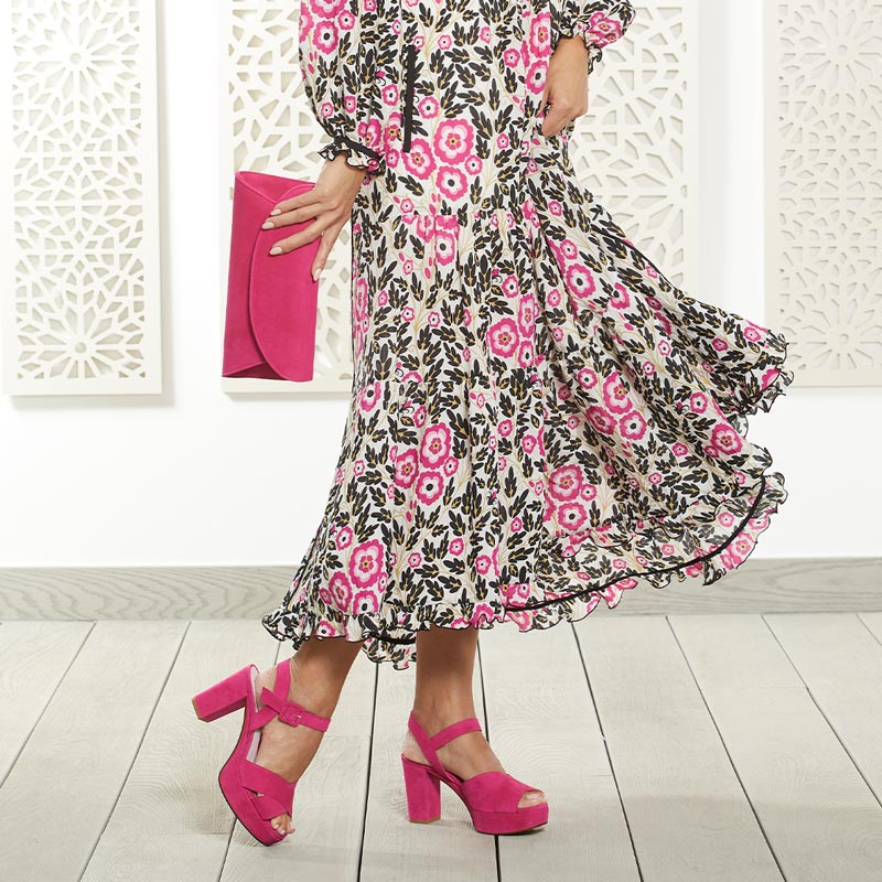 Ruby: Fuchsia Suede Shoes Sole Bliss