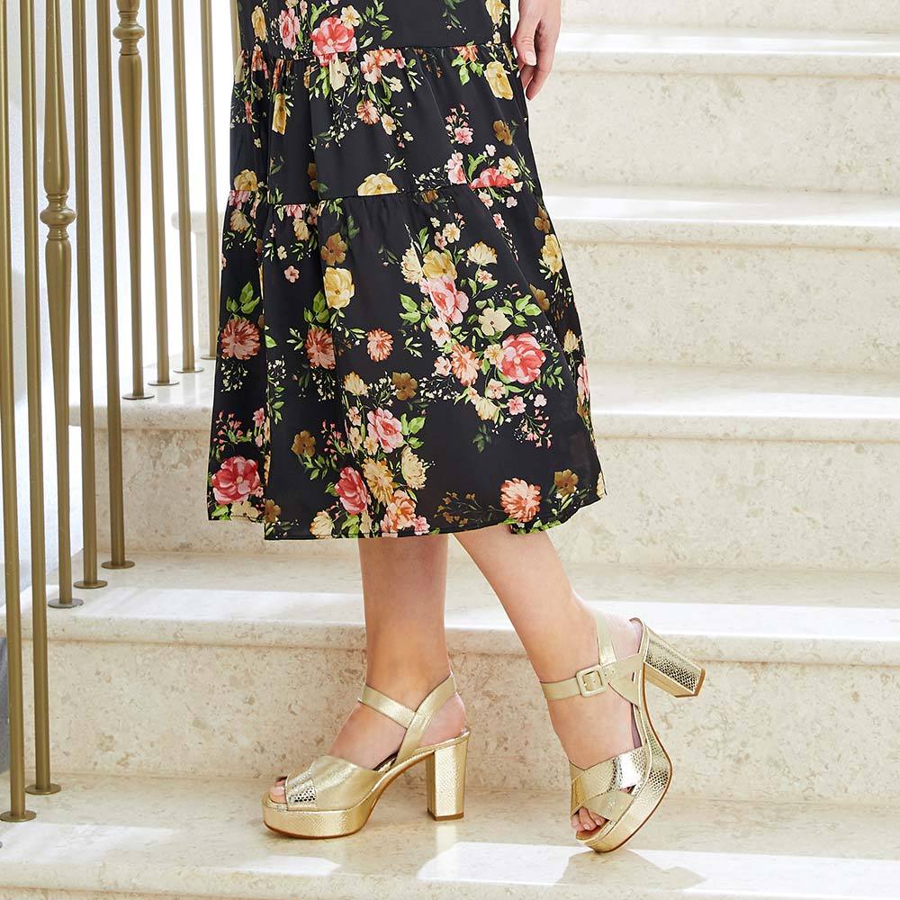 Ruby: Pale Gold Suede & Snake Shoes Sole Bliss