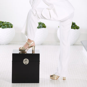 Ruby: Pale Gold Suede & Snake Shoes Sole Bliss