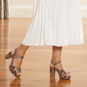 Ruby: Natural Snake Print Leather Shoes Sole Bliss