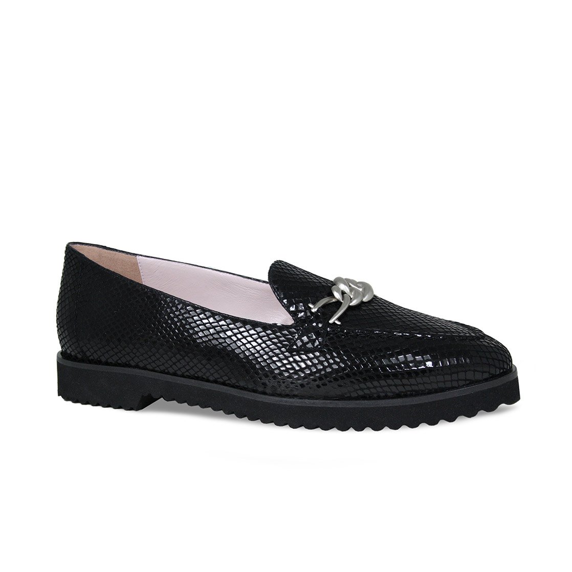 Tamara: Black Snake Print Leather Shoes Sole Bliss