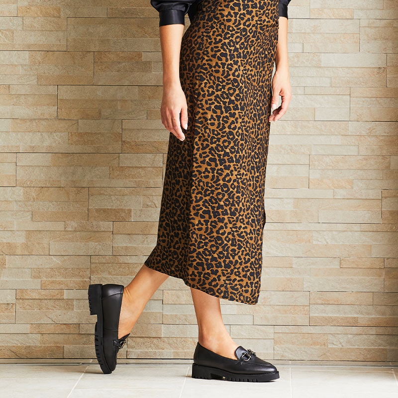 Terri Black Leather Chunky Loafers for Bunions Sole Bliss